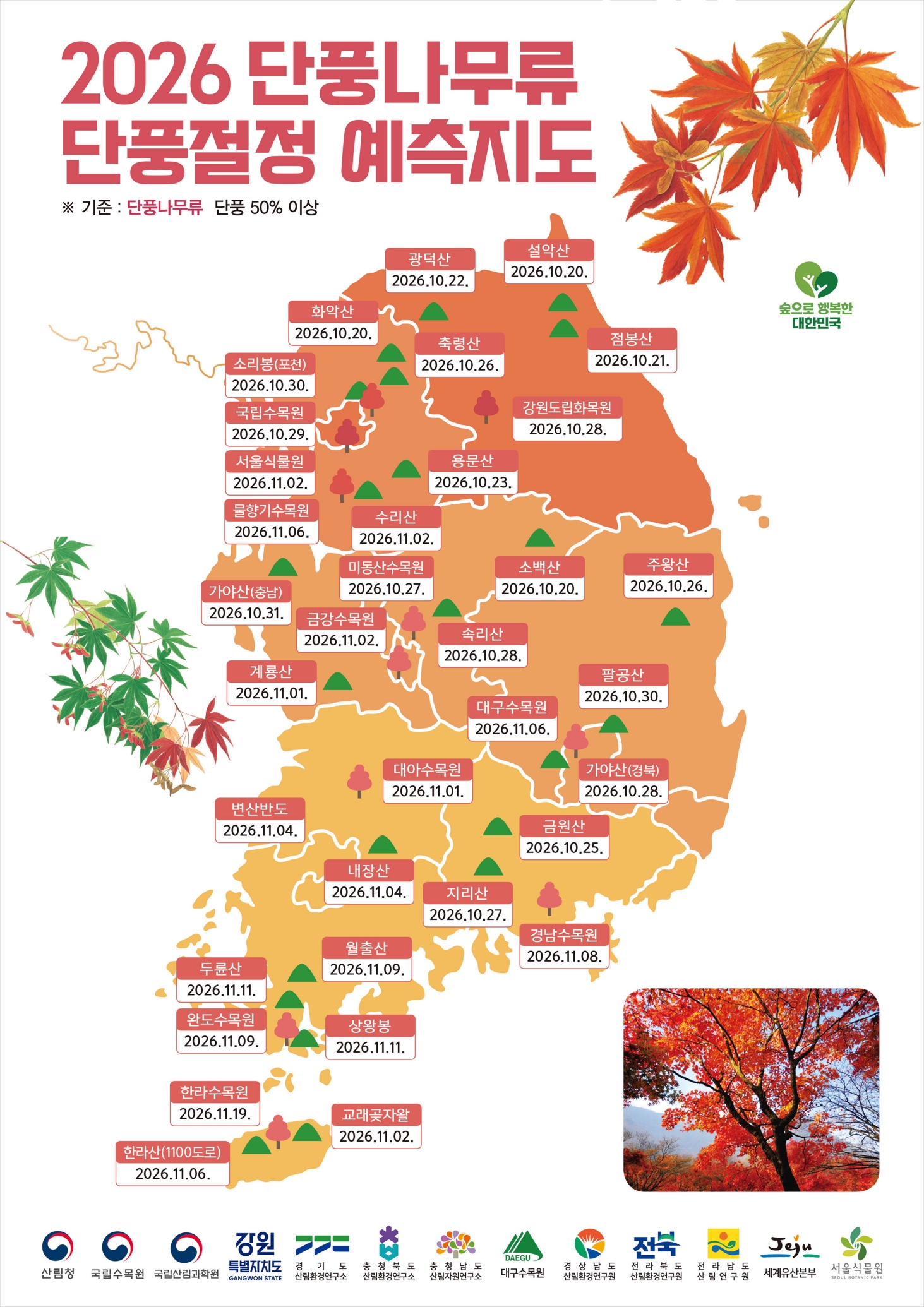 붉은 단풍, 노란 은행… 한반도 가을은 언제 절정일까? 이미지1