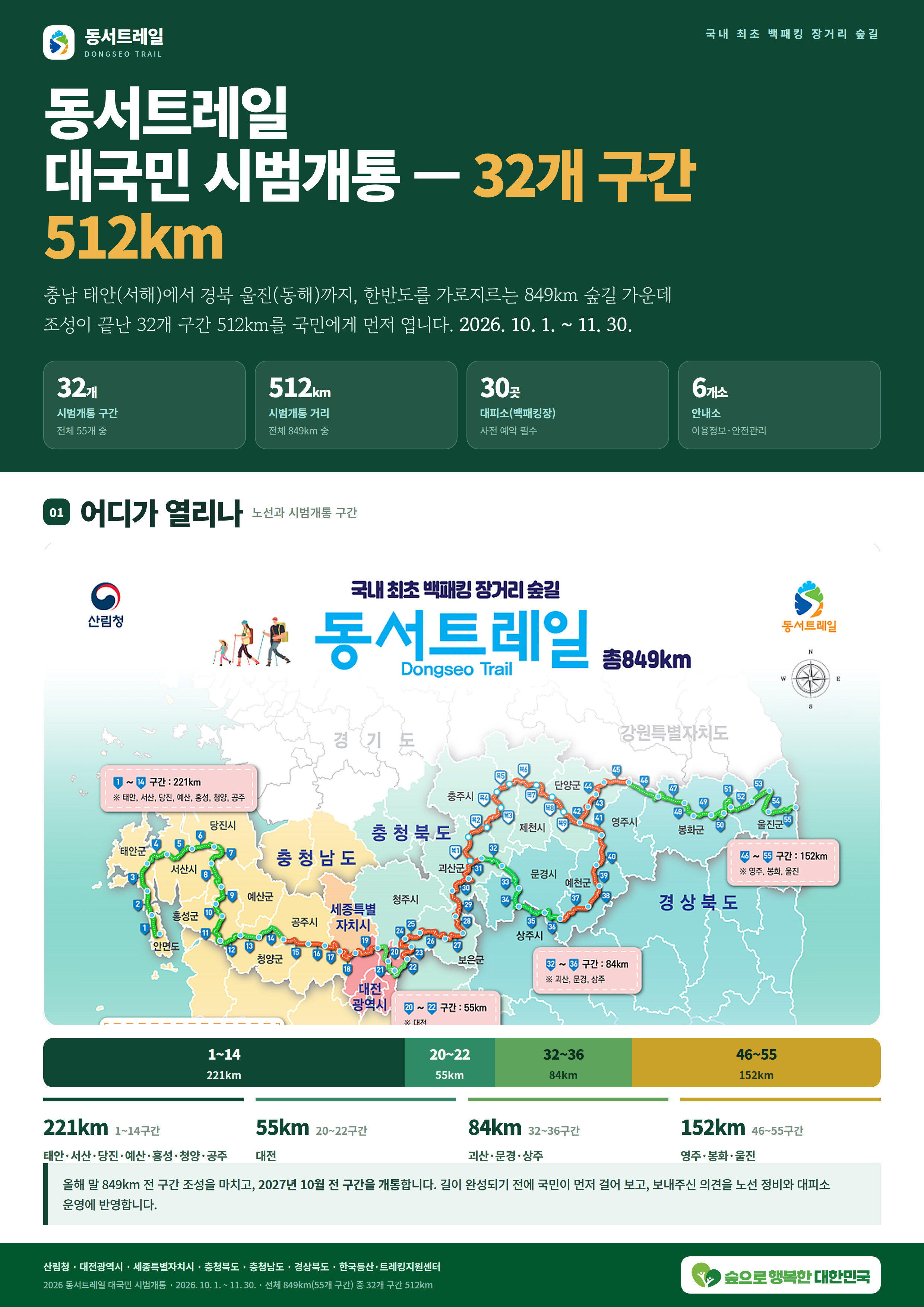 숲에서 하룻밤, 동서트레일 512km 먼저 열린다 이미지1