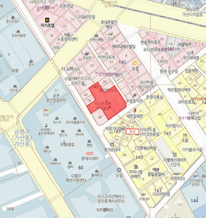 금천구 가산동 140-36 상가,오피스텔,근린시설 경매 물건 사진