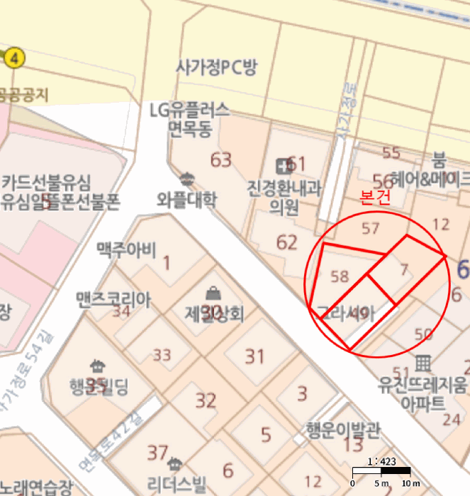 중랑구 면목동 612-7 상가,오피스텔,근린시설 경매 물건 사진