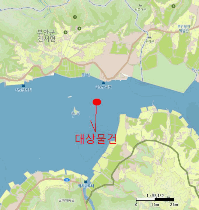 어장의위치 : 전북특별자치도 어업권 경매 물건 사진